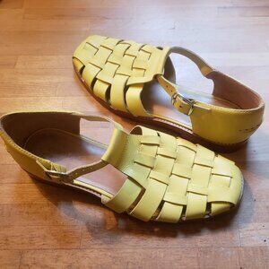 Yellow Everlane fisherman sandals